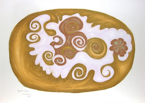 Autorský energetický obraz Zlatice, suchý pastel