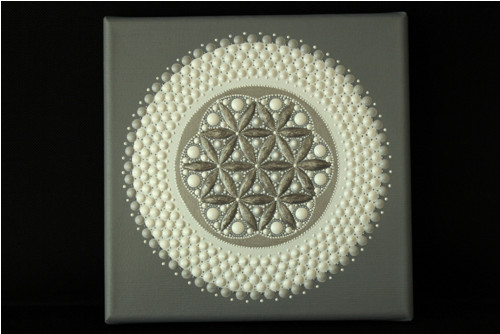 Mandala Květ života dotart 20x20