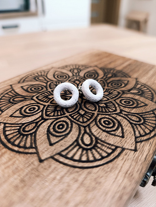 Náušnice Donut Crystal white