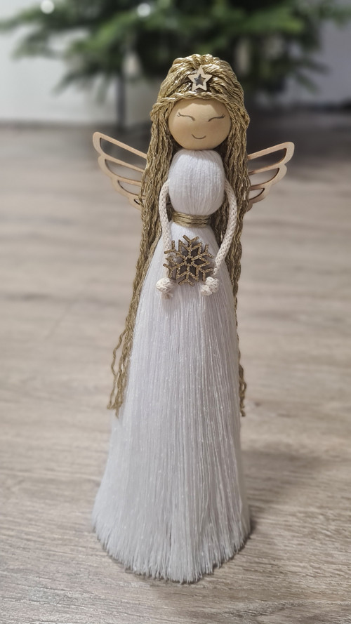 Macrame bílý anděl — foto 1