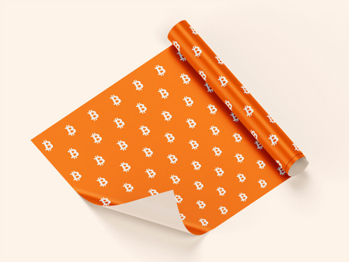 Balicí papír - Bitcoin - oranžová