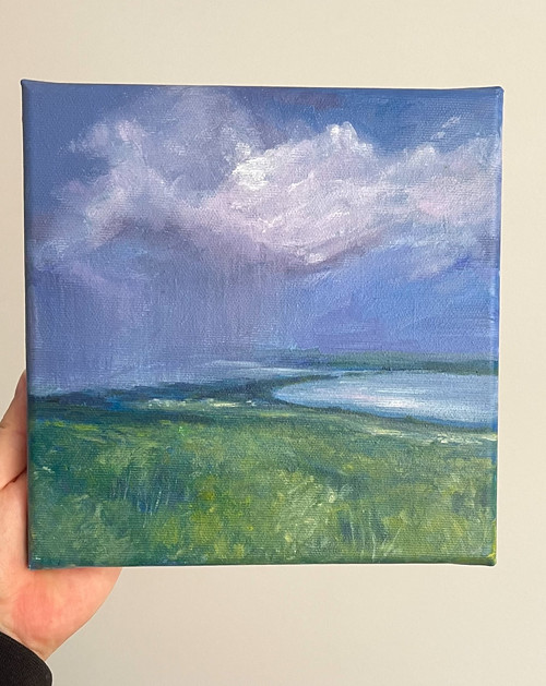 Nad Pálavou / olejomalba na plátně / 20x20 cm