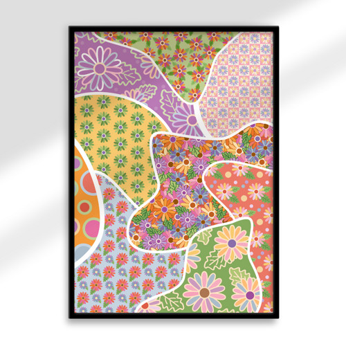 Fleky chaosu floral+levaes gerbery/sedmikrásky
