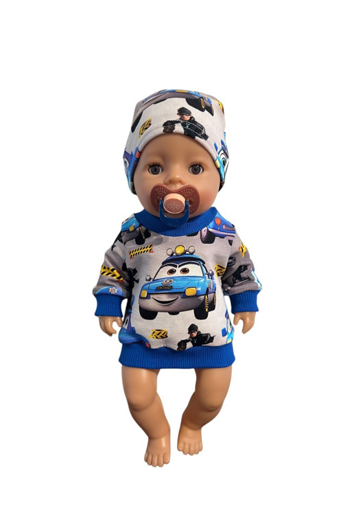 Mikina pre Baby Born 43 cm - modré auto