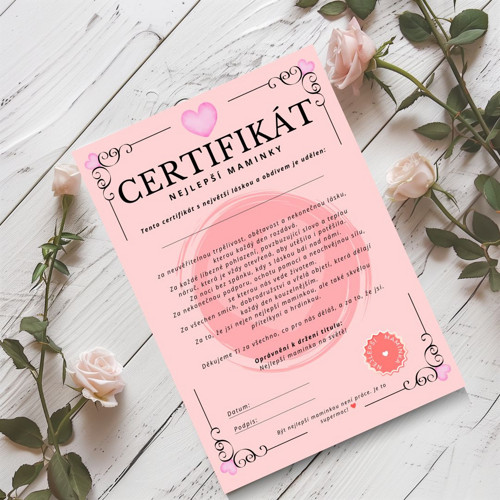 Certifikát pro nejlepší maminku (PDF k tisku)