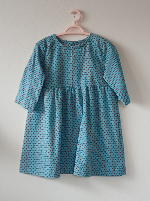 Dětské šaty z modrého kordu, vel. 98