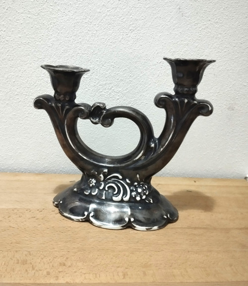Vintage Postříbřený svícen Art Deco Bavaria