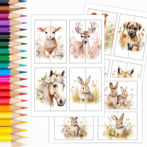 Puzzle pro nejmenší - JARO ZVÍŘÁTKA v PDF