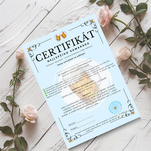 Certifikát pro nejlepšího kamaráda (PDF k tisku)
