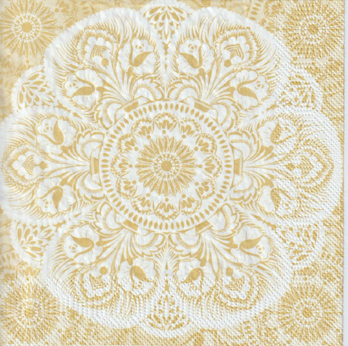 Ubrousek - zlatobílá mandala