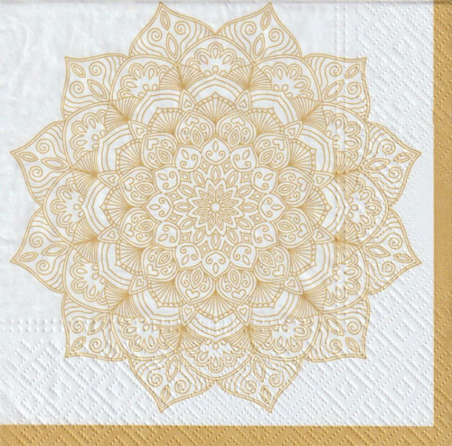 Ubrousek - zlatobílá mandala