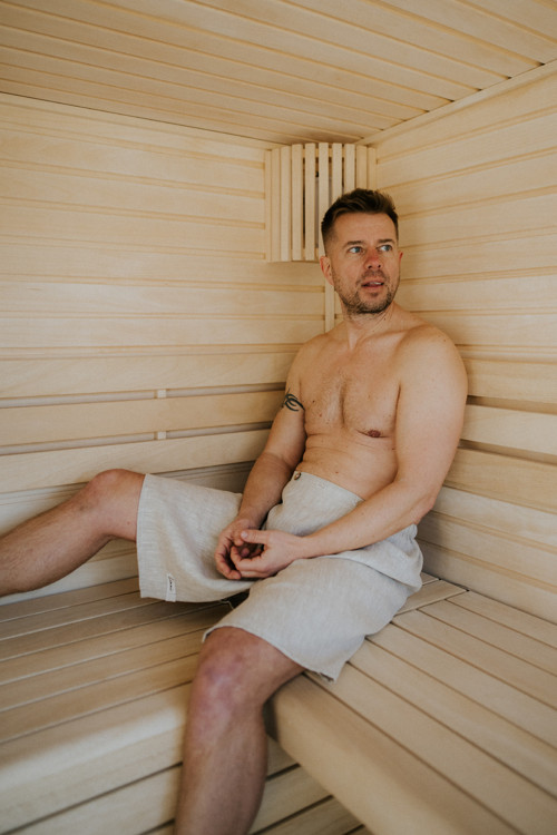 Lněný pánský kilt do sauny