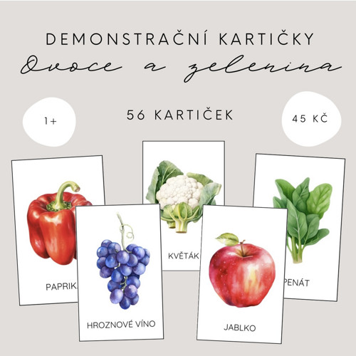 Demonstrační kartičky - ovoce/zelenina(PDF - tisk)