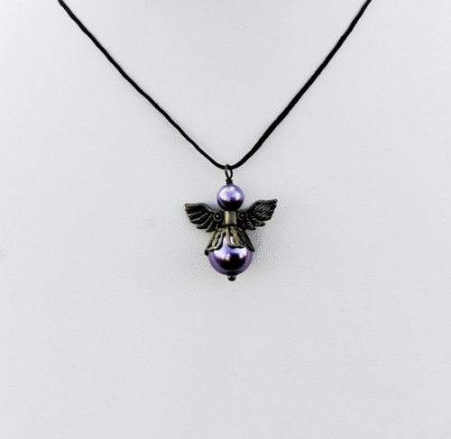 Anděl štěstí náhrdelník talisman na šňůrce