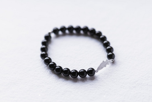 Pánský náramek "ryba", Onyx (8 mm)