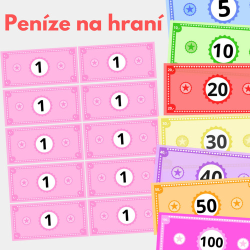 Dětské peníze bankovky (PDF k tisku)