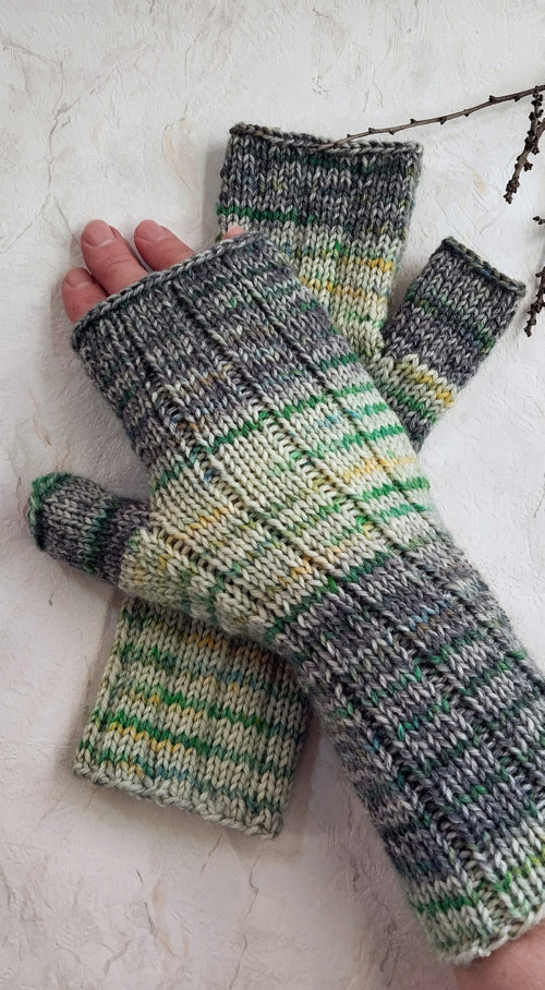 Pánské vlněné bezprsté rukavice Green Grey