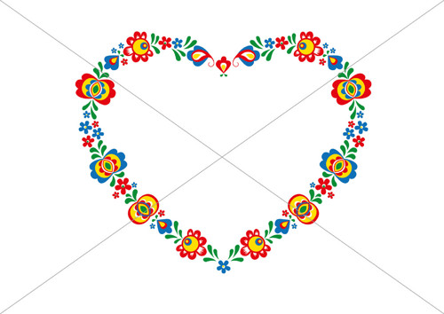 Srdce z folklorních ornamentů