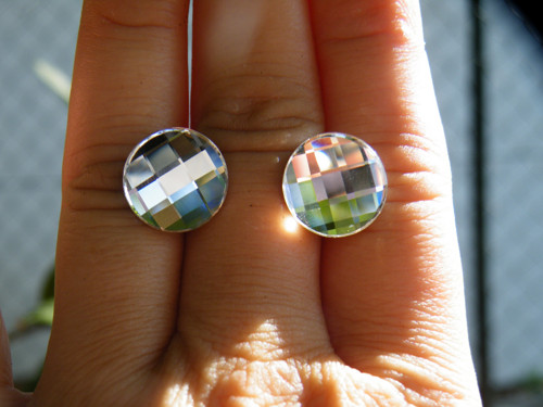 Náušnice antialergické Swarovski Chessboard Circle