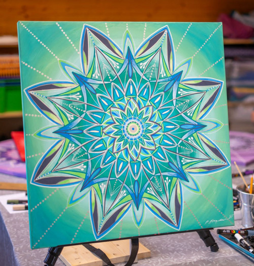 KURZ MANDALA - malba akrylem na plátno, 8 hodinový