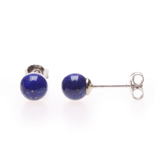 Stříbrné náušnice lapis lazuli 6 mm, puzety 925