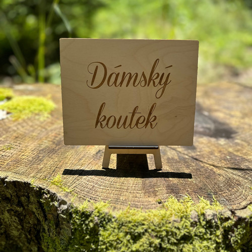 Dřevěná cedulka DÁMSKÝ koutek