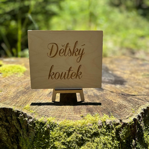 Dřevěná cedulka DĚTSKÝ koutek