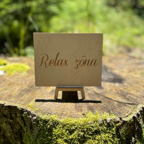Dřevěná cedulka Relaxační koutek