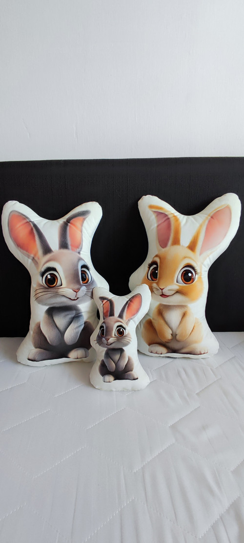 3D polštářky - rodina zajíčkova.