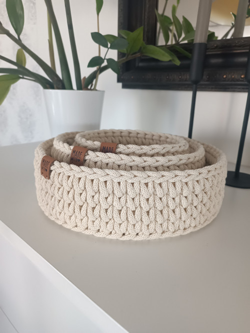 Háčkované ošatky - košíky set 3 ks