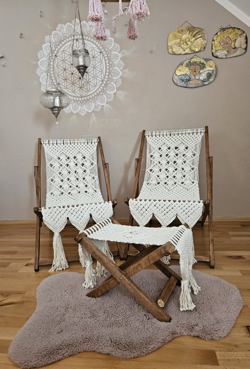 Macramé zahradní polohovací lehátko na přání