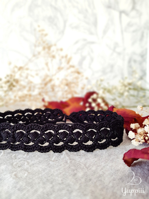 Černý krajkový choker #1, délka vzoru 33 cm