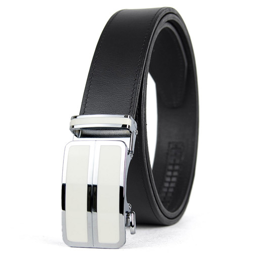 Kožený opasok, 3.5cm, automatická pracka,DOUBLE