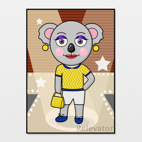 Módní koala ilustrace - bezstarostní Denisa