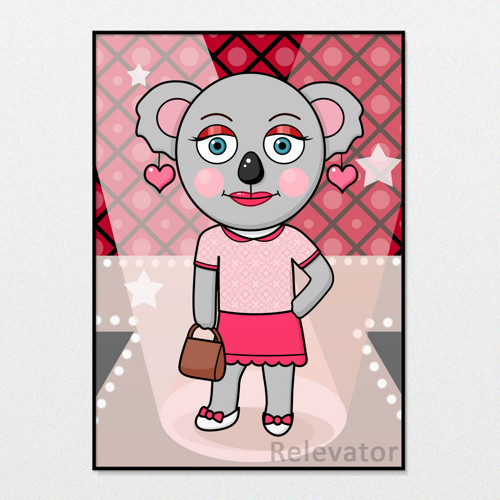 Módní koala ilustrace - sladká Katka — foto 1