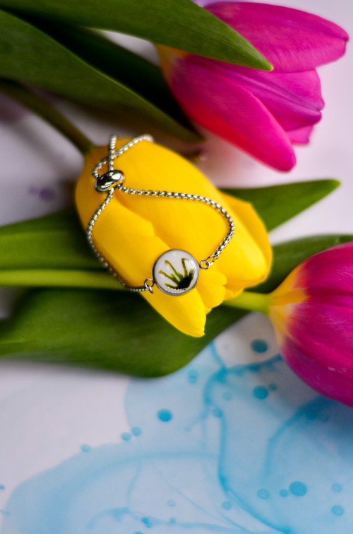 Malované jaro - Náramek Snowdrop — foto 1