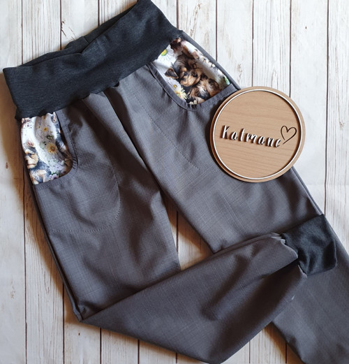 Jarní/podzimní softshell kalhoty šedá/jorkšír