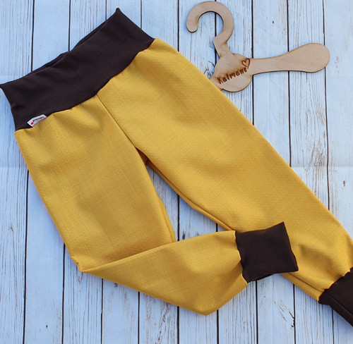 Jarní/podzimní softshell kalhoty hořčice