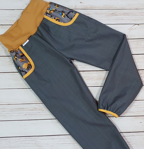 Jarní/podzimní softshell kalhoty šedá/bagry