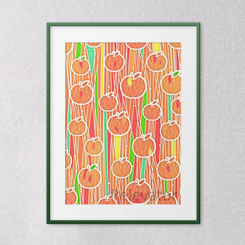 Fruit lace grafika - jablko