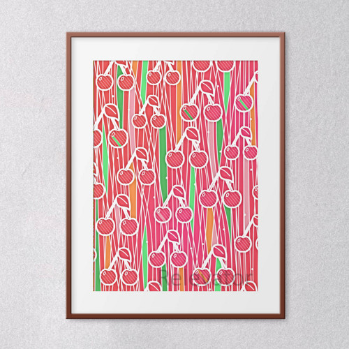 Fruit lace grafika - třešně