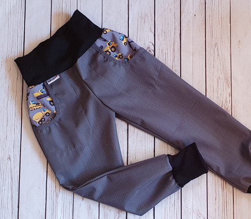Jarní/podzimní softshell kalhoty šedá/bagr