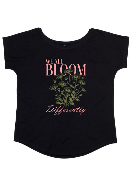 Bio dámské tričko "We all bloom differently" — foto 1