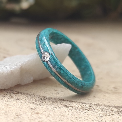 Prsten swarovski z chryzokolu