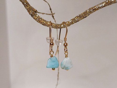 "KAI" náušnice GOLD FILLED 1/20 14Kt larimar