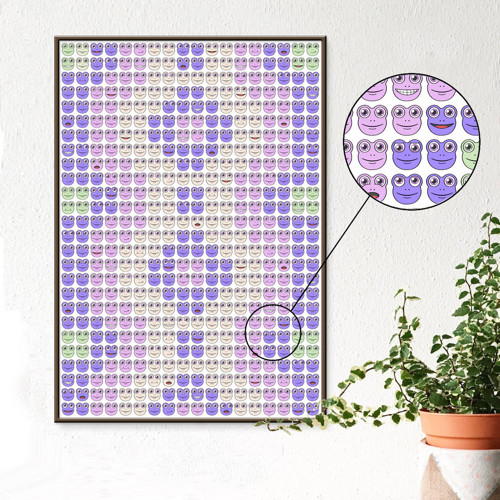 Grafika Žabí mozaika - pastel ornament