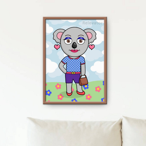 Koala na louce ilustrace - bezstarostní Blanka