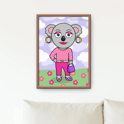 Koala na louce ilustrace - přeslazená Marta