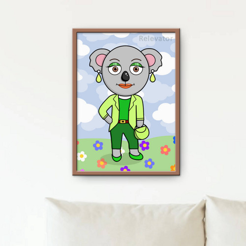 Koala na louce ilustrace - podnikavá Ervína