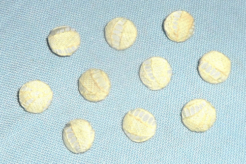 10x starožitné KNOFLÍKY potahované, nitěné